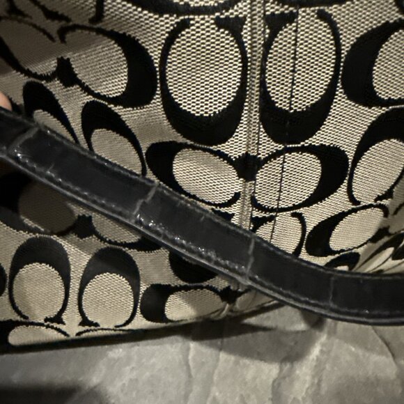 Authentic Rare Coach Black Stripe Bucket w/Patent Leather No M1382-F30581 - Picture 10 of 12